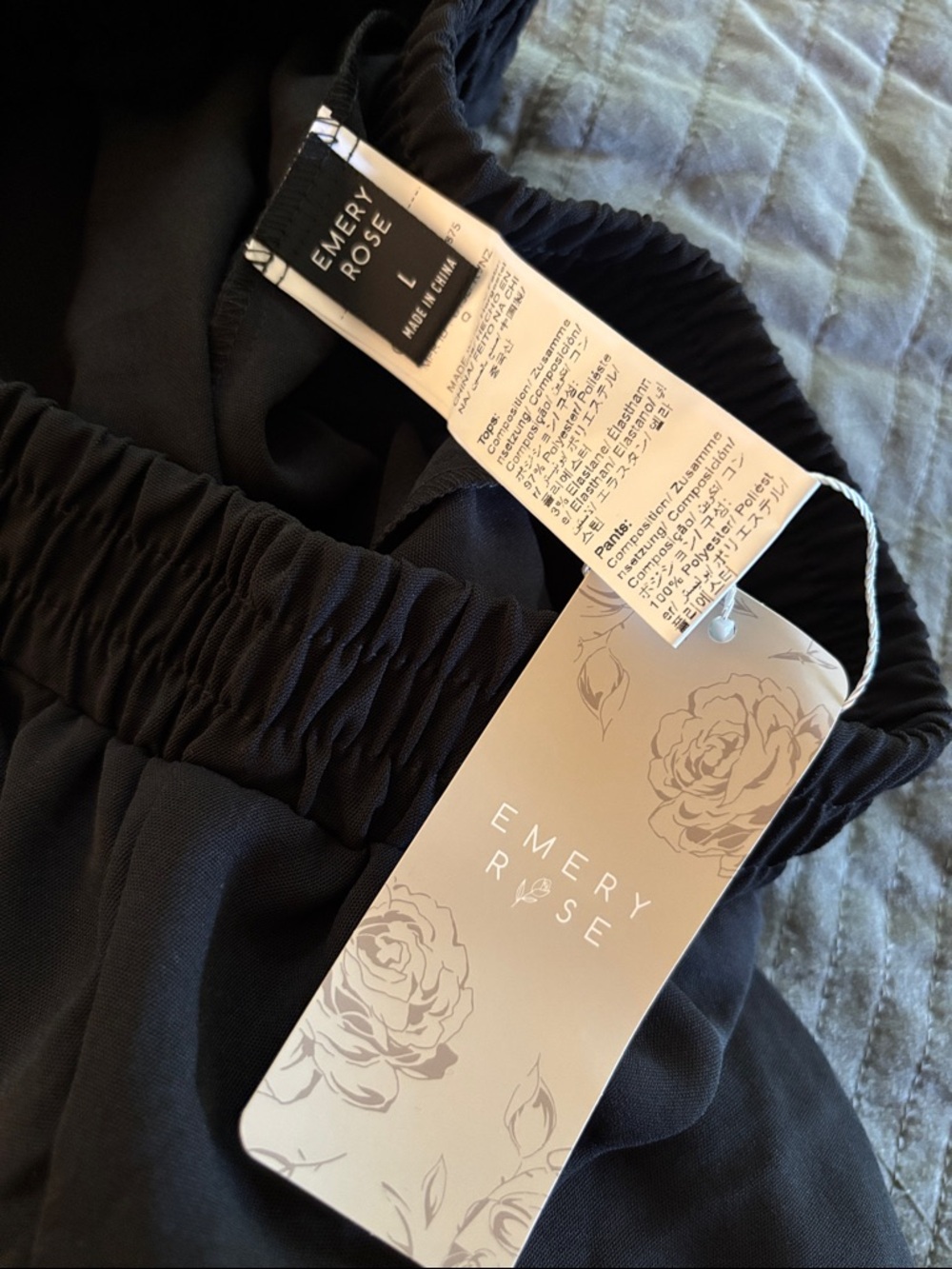 Black Wide-Leg Elastic-Waist Pants - Picture 2 of 4